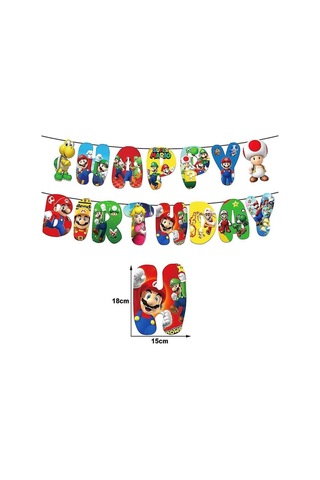 Yeniden Yapım Süper Mario Doğum Günü Partisi Dekorasyon Balon Seti Çelenk Afiş Pasta Cupcake Üstü Seti Diğer