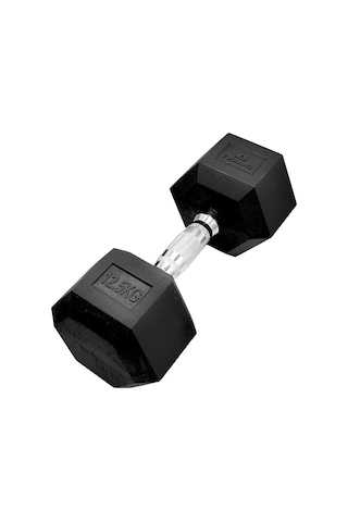 Rebuwo 12.5 KG 1 Adet  Hex Dambıl Kauçuk Altıgen Dambıl Hex Dumbbell