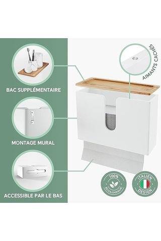 Novahub Doğadan El Havlusu Dispenseri, Mutfak & Banyo Kağıt Havlu, Yeniden Doldurulabilir, Ahşap Tasarım Diğer