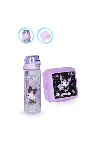 700 Ml Kuromi Matara + Kuromi Beslenme Kabı, Yemek Kabı Kuromi Suluk Çocuk Matara Beslenme Kutusu