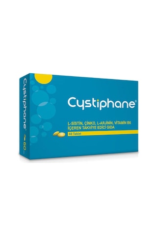Biorga Cystiphane L-Sistin Çinko L-Arjinin Vitamin B6 içeren Takviye Edici Gıda 60 Tablet