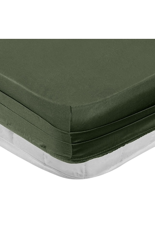 Linestyle Tek Kişilik %100 Pamuk Saten Lastikli Çarşaf 100x200+35 Cm Haki
