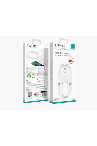 Tonex 17 17 Pro 17 Pro Max Uyumlu Sim İğneli Typec To Typec 60w 6a Pd Data Şarj Kablo Ma17pro