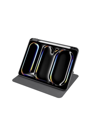 Apple Uyumlu iPad Pro 11 2024 Kılıf Zore Termik Kalem Bölmeli Dönebilen Standlı Kılıf Kapaklı Kılıf