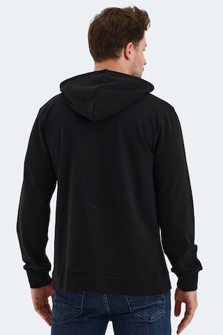Slazenger Onca Erkek Kanguru Cepli Kapüşonlu Siyah Sweatshirt Siyah