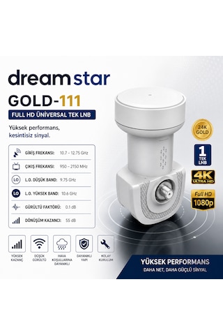 Dreamstar Gold-444 Dörtlü Universal 4k Uydu Lnb