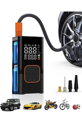 4000 Mah 150 Psı Akülü Şarjlı Araç Lastiği Motosiklet Lastiği Hava Pompası