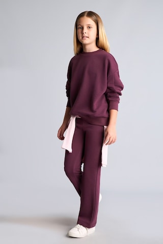 Defacto Bisiklet Yaka Sweatshirt Ve Nervürlü Pantolon 2li Takım Kız Çocuk I3868a826aupr217 Mor-pr217