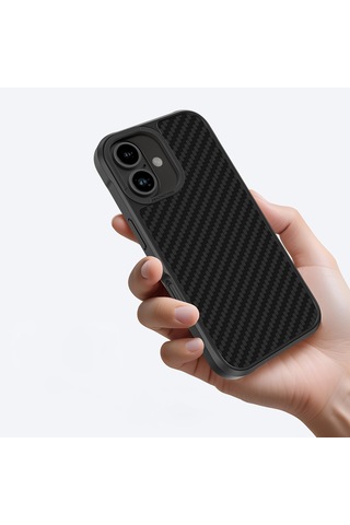 İphone 16 Uyumlu Kılıf Magsafe Şarj Özellikli 1500d Aramid Fiber Amazingthing Titan Max Serisi Kapak Siyah