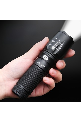 Springsun Alüminyum Dayanıklı Led El Feneri - 20w 2500mah 26650 Li-poly Pil, 200-500m Uzak Ateş, Taşınabilir Ev Ve Outdoor Kullanıma Uygun