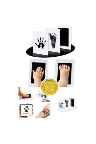 Bebek El Ayak İzi Fotoğraf Hatıra Çerçevesi Seti Mürekkepsiz Baskı Kiti Anı Çerçevesi Çok Renkli