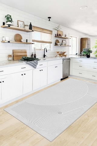 West Home Makinede Yıkanabilir Kaymaz Taban Leke Tutmaz Modern Gri Mutfak Halısı Salon Halısı Ve Yolluk Wh 581 Grey