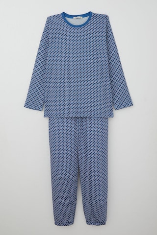 Breeze Erkek Çocuk Pijama Takımı Kare Desenli 9-12 Yaş, Mavi Mavi