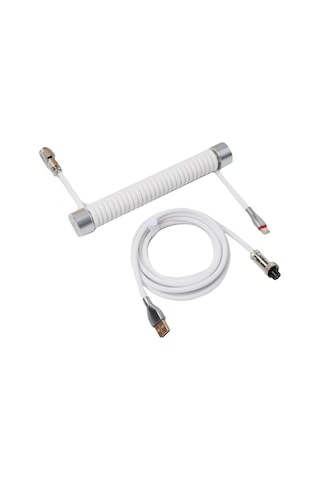 Gravastar Sarmal Aviator Usb To Type-c Mekanik Klavye Uyumlu Oyuncu Kablosu, 1.85m, Beyaz