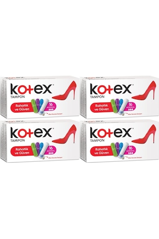 Kotex Tampon Normal 64 Lü Set 4pk 16
