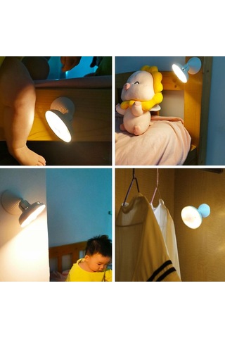 Beyaz Led Usb Şarj Pır Kızılötesi Sensör Gece Lambası Dolaplar, Aile Yatak Odaları, Koridorlar İçin Uygun 8 Lamba Yuvası Beyaz