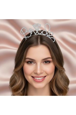 Valmont Accessories Bride Kristal Taşlı Işıltılı Bekarlığa Veda Tacı