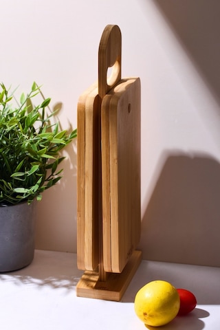 Perotti 16340 Edgard 4lü Standlı Kesme Tahtası Kahverengi