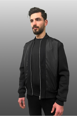 Nature The Brand Siyah Erkek Mont İçi Pamuklu Pvc Kaplama Ön Panel Fermuarlı Gizli Cep Detaylı Siyah