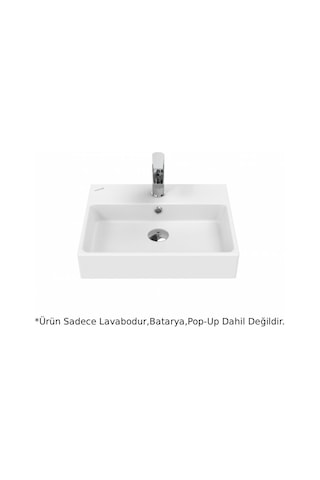 Creavit NX242 Next Tezgah Üstü Kare Lavabo Beyaz 40 x 50 CM