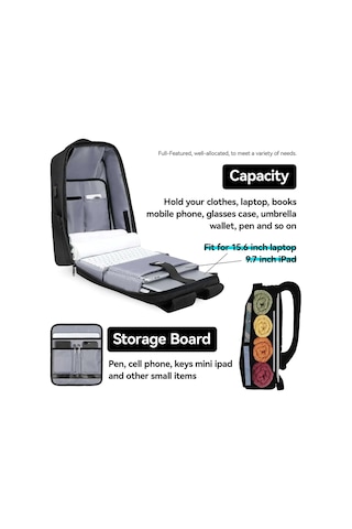 Mark Ryden Protector Rain Laptop Sırt Çantası Kilitli Usb Şarj Kitli Çanta Mr9405yy 00 45x15x30, Cm Siyah