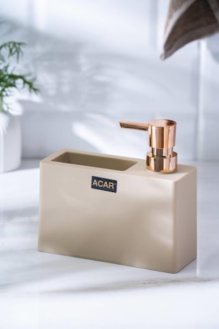 Acar Astoria Akrilik Sünger Hazneli Sıvı Sabunluk - Krem/bronz Krem