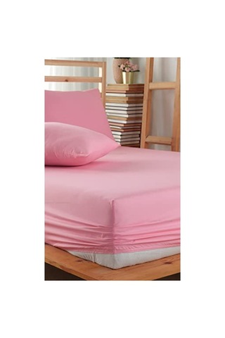 Pudra Renk Lastikli Çarşaf Takımı, %100 Pamuk, 100x200 Cm Açık Gri - Antrasit