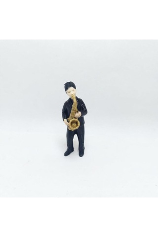 Saksafon Çalan Erkek-teraryum Figürü-8.5cm Çok Renkli
