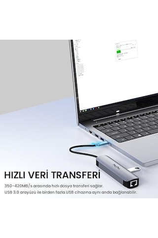 Type-c Pd100w 5 Portlu 4k 30hz Hdmı 100mbps Ethernet Usb 2.0 + Usb 3.0 Çoklayıcı Hub 01