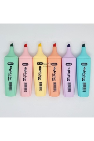 Pastel Highlighter Fosforlu Kalem 6'lı Çok Renkli