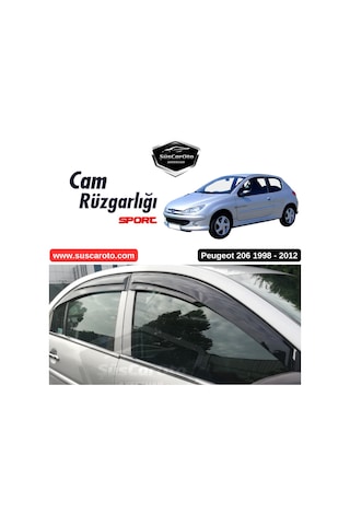 Peugeot 206 206+ 1998-2012 Uyumlu Mugen Cam Rüzgarlığı Seti Piano Black 4'lü İthal (00) (ŞüsCarOto Aksesuar)