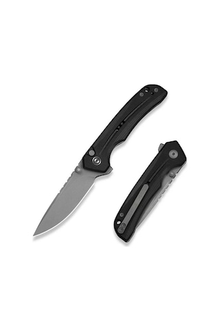 Civivi Tarask Black G10 Handle Gray Stonewashed Nitro-v Blade Kamp Çakı Siyah