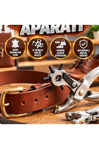 2 Li Deri Delme Aparatı Seti Kemer, Çanta Ve Ayakkabı İçin Delme Pensesi