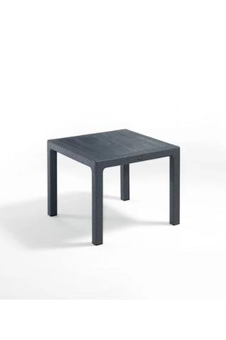 90x90 Cm Rattan 4 Kişilik Kare Masa Seti Kolsuz Sandalye Antrasit