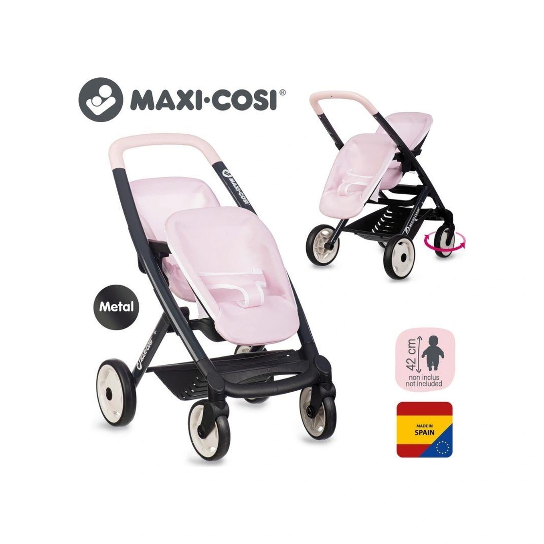 Smoby Maxi-cosi&quinny Oyuncak İkiz Bebek Arabası - Pembe 253221