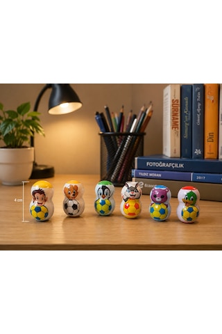 6'li Mini Hacıyatmaz Oyuncak Seti - Sevimli Hayvanlar Futbol Serisi 4 Cm Denge Oyuncağı 6'li Mini Hacıyatmaz Oyuncak Seti - Sevimli Hayvanlar Futbol Serisi 4 Cm Denge Oyuncağı