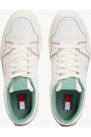 Tommy Hilfiger Tommy Jeans Retro Basket Kadın Siyah Spor Ayakkabı-9446 Ecru & Mystic Pink