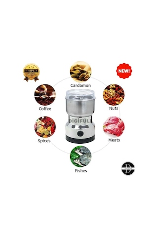 Elektrikli Paslanmaz Çelik Kahve Baharat Pirinç Öğütücü 150w Çok Renkli