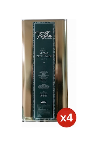 5 Lt X 4 Teneke Tüzün Natural Sızma Zeytinyağı