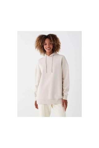 LC Waikiki Xsıdebej Düz Oversize Kadın Kalın Hoodie Beıge