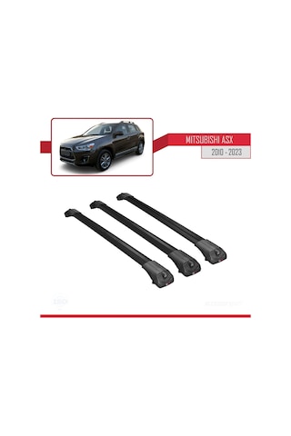 Mitsubishi Asx 2010-2023 Arası İle Uyumlu Ace-1 Ara Atkı Tavan Barı Siyah 3 Adet Bar