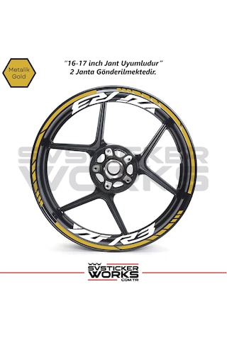Yamaha Yzf-r3 Yazılı Jant Sticker Dış Ve İç Set Sticker Jant Şeridi Altın