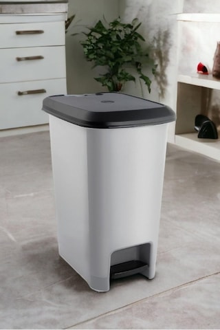 Slim Pedallı Çöp Kovası 25 Litre Gri Çöp Kovası Çok Renkli