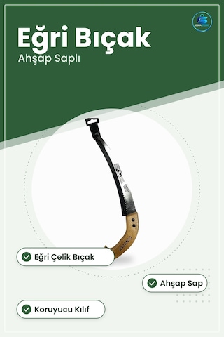 Ağaç Saplı Eğri Testere Bahçe Budama Dal Kesme Manuel Ahşap Sap K