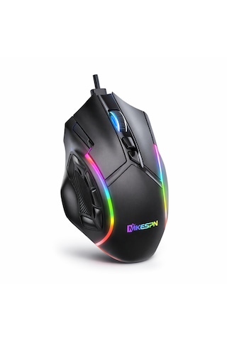 Mikespn X15 Rgb Gaming Mouse 12 Tuşlu 12800 Dpı Makrolu Oyuncu Mouse Siyah X15