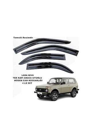 Lada Niva Mügen Cam Rüzgarlığı Tek Kapı Arac Uyumlu 4 Lü SET