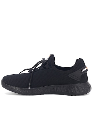 Tarzbu Erkek Spor Ayakkabı Nefes Alabilir Triko Bağcıklı Yürüyüş Ayakkabısı Sneakers Tarz3046 Siyah