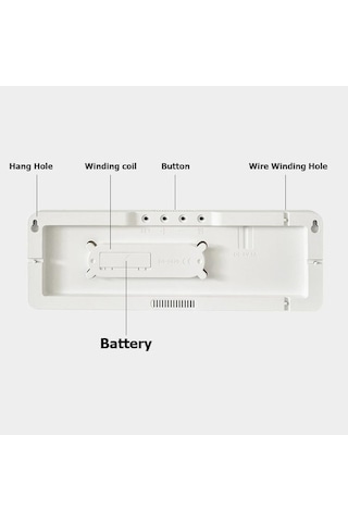 Artfulabode Uzaktan Kumandalı Dijital Duvar Saati 12/24h Led Tarih Sıcaklık Göstergesi Mavi 16 İnç Çalar Camgöbeği
