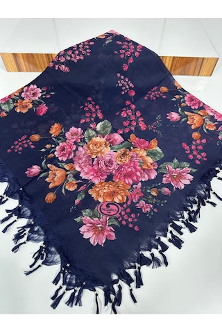 Sökme Boncuklu Pamuk Yazma - 05650 Lacivert , Pembe