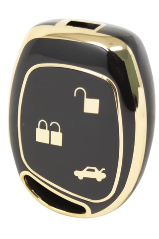 Ford Fiesta Mondeo Focus Transit Fusion 3 Buton Nano Anahtar Kılıfı Siyah-gold